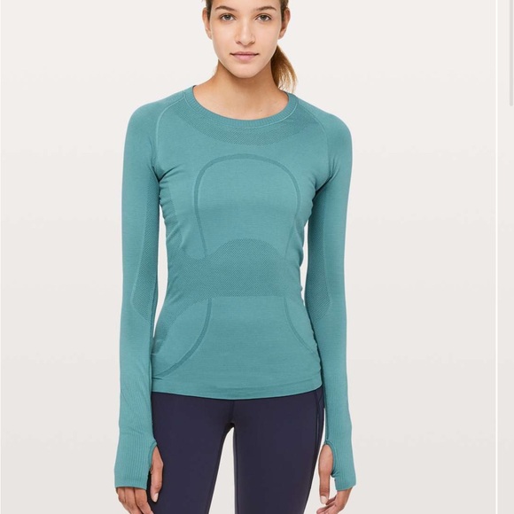LULULEMON Swiftly Tech Long Sleeve Crew Color pacific Breeze - Picture 1 of 10